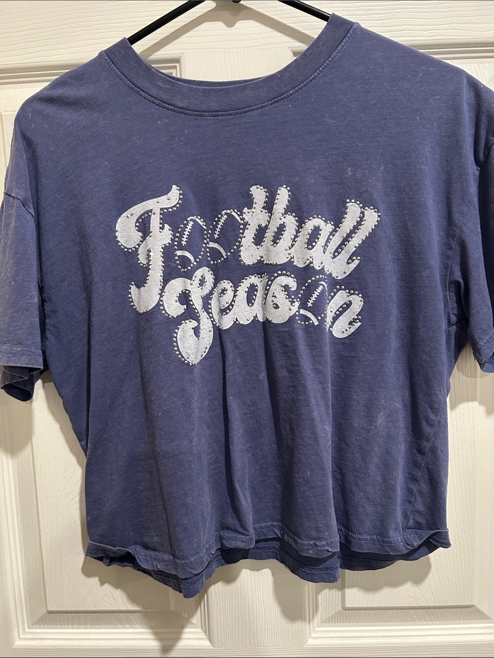 Football Season Blue Graphic Tee